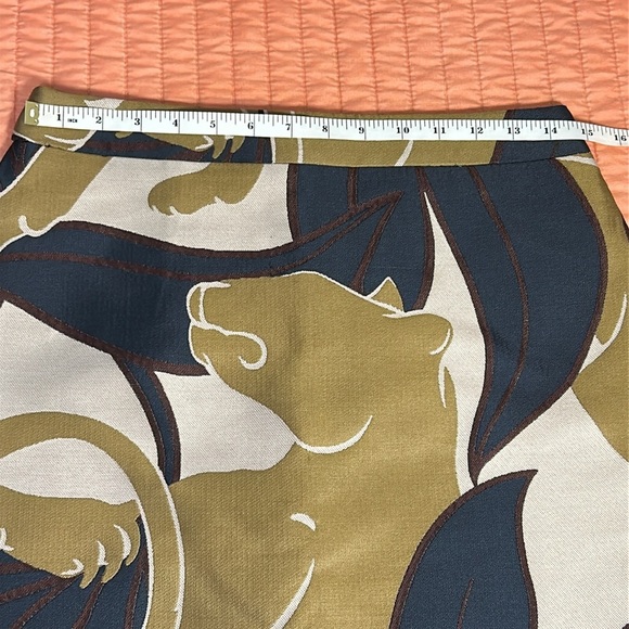 Ann Taylor NWT Jacquard Lioness Cougar Panther Jungle Motif Skirt size 4 - Picture 5 of 15